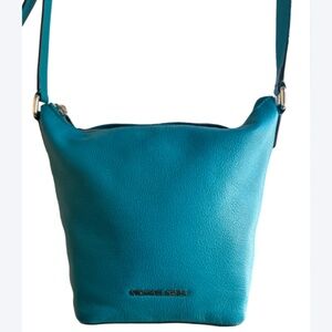 Michael Kors Dark Teal Pebbled Leather Shoulder Bag